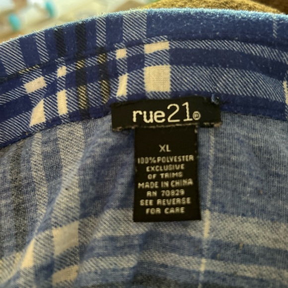 Rue21 Blue Plaid Shirt- Women’s Size XL - Picture 4 of 5